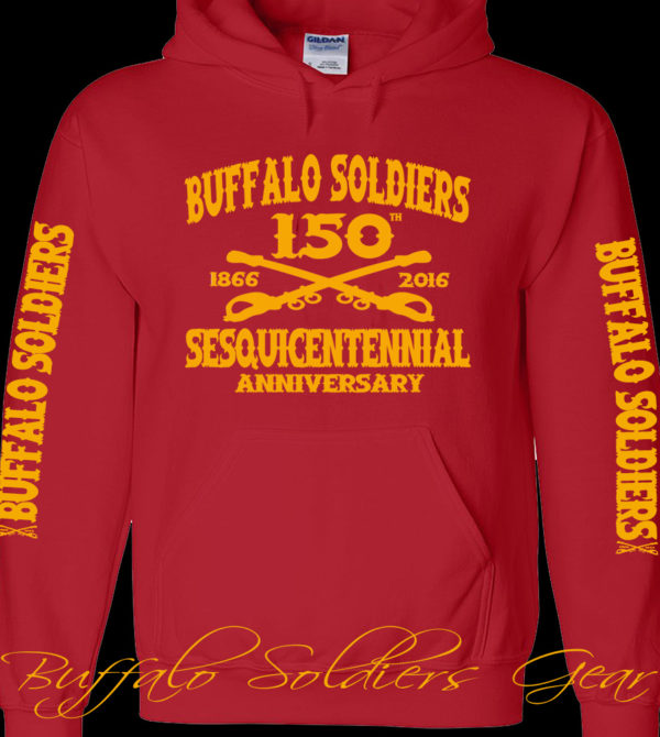 Buffalo Soldiers Sesquicentennial Anniversary Red Hoodie