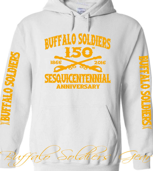 Buffalo Soldiers Sesquicentennial Anniversary White Hoodie